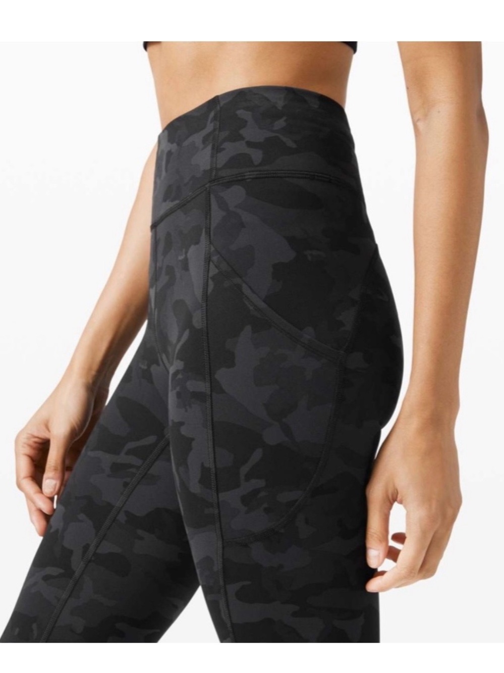 Lululemon Black Camo Leggings – Size 6